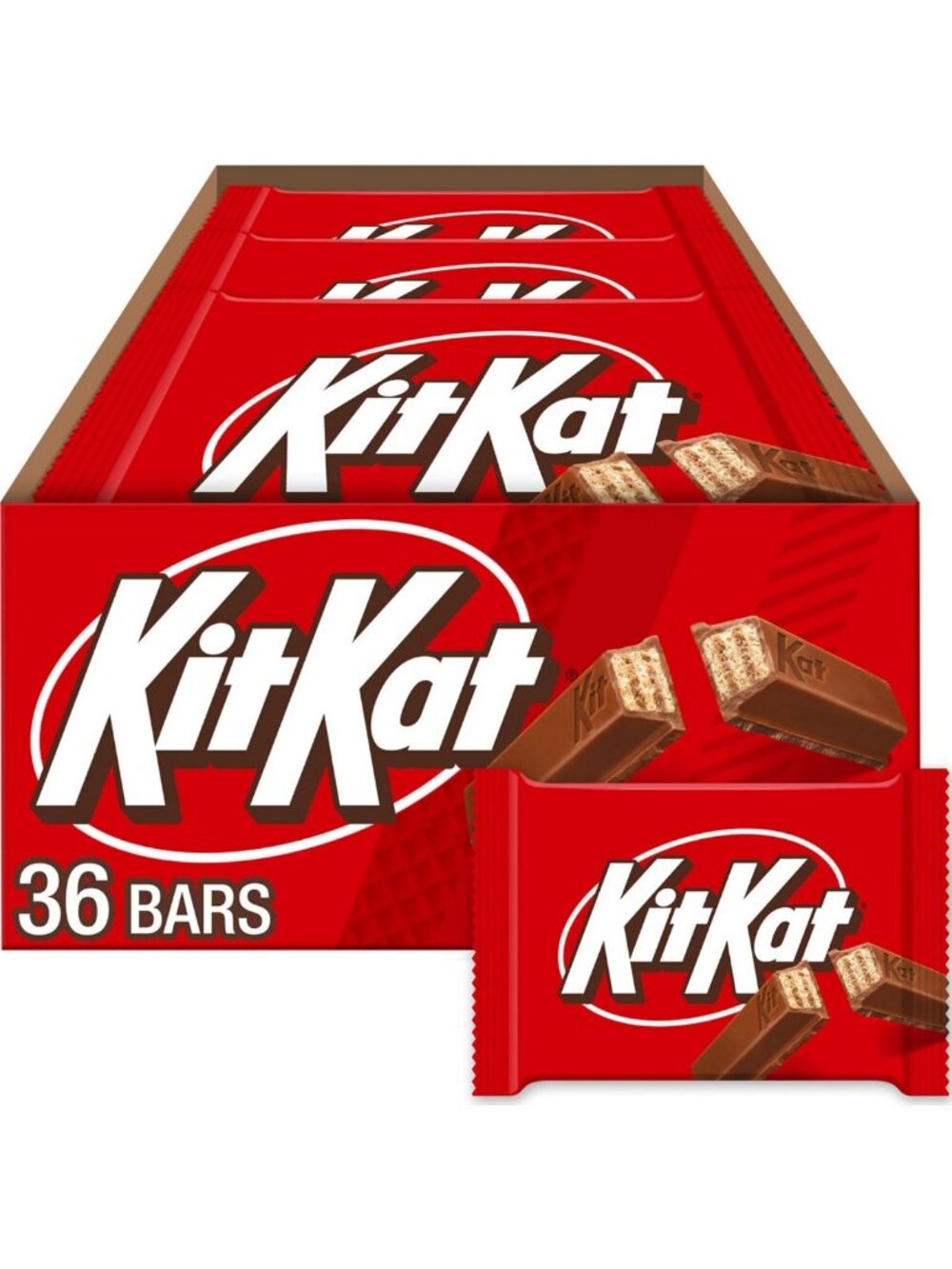 Delicious Milk Chocolate Wafer Candy Bars, 1.5 oz, Bulk Pack of 36 Treats